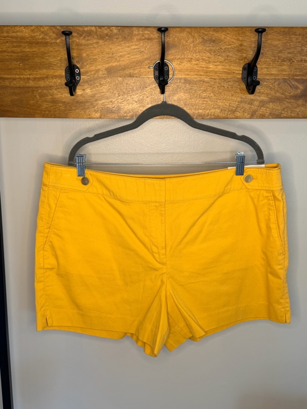 LOFT Yellow Cotton Blend Shorts